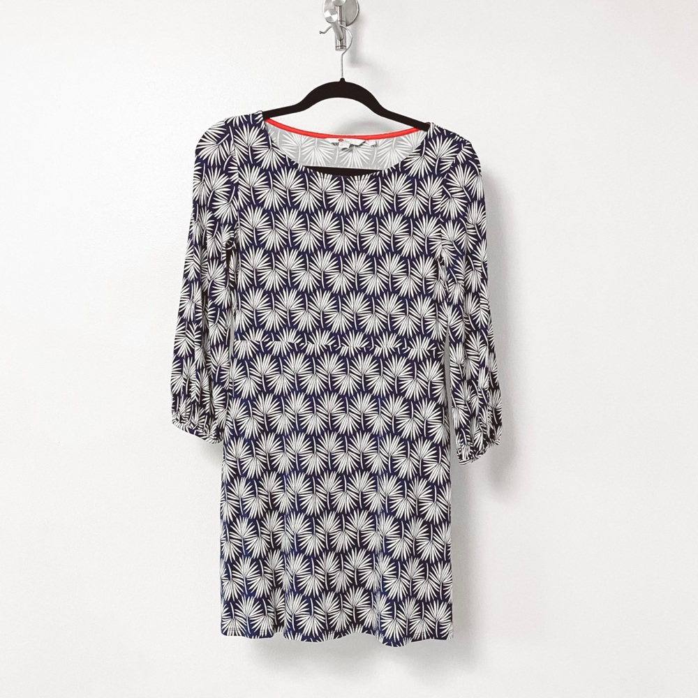 Boden‎ Lucie Tropical Print Holiday Chic 3/4 Sleeve Jersey Knit Mini Dress